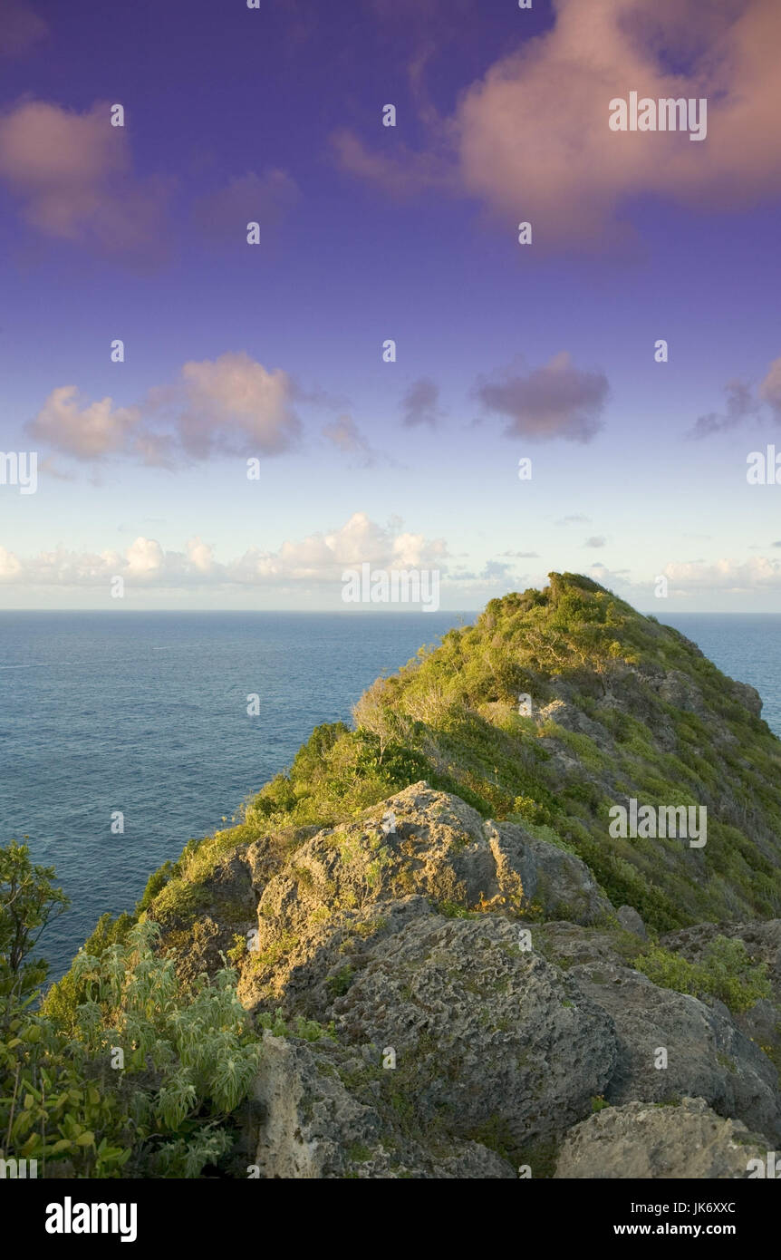 Guadeloupe, Küste, Ozean, Sonnenuntergang Stock Photo