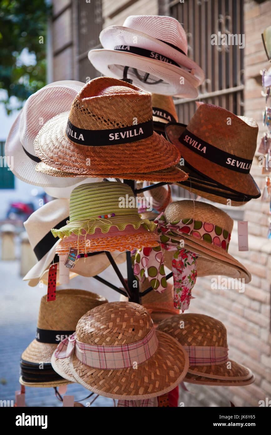 Spain, Andalucia Region, Seville Province, Seville, souvenir hats Stock