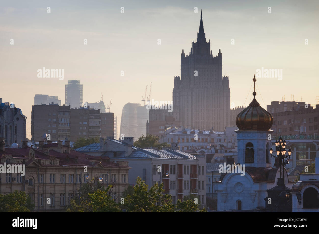 Russia, Moscow Oblast, Moscow, Khamovnikiarea, elevated city view with