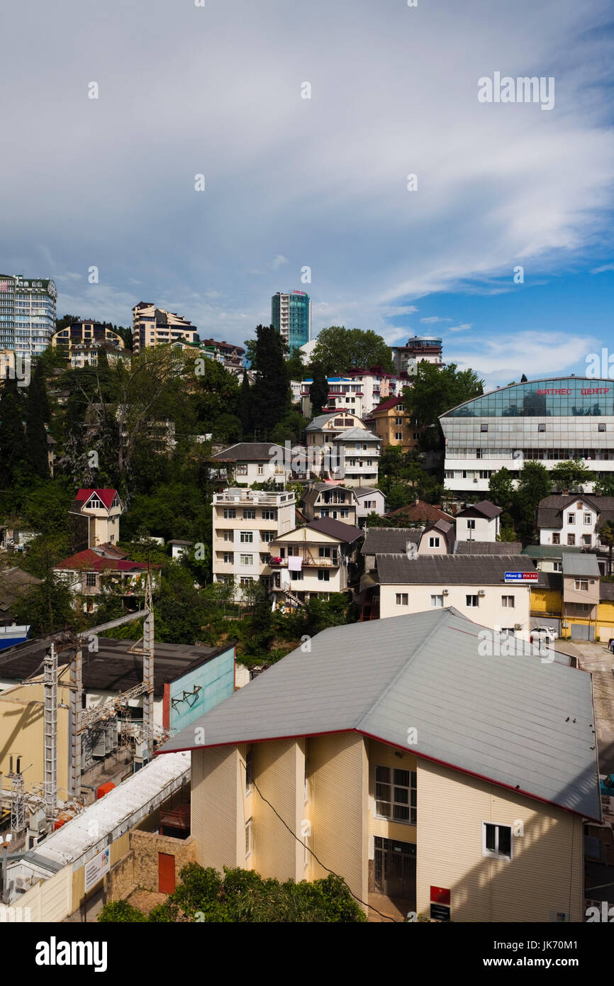 Russia, Black Sea Coast, Sochi, elevated view of town Stock Photo