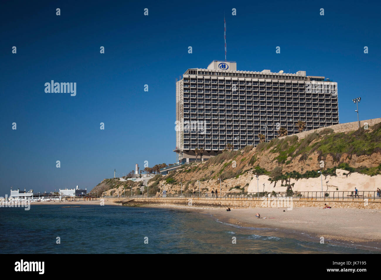 Israel, Tel Aviv, beachfront and Hilton Hotel Stock Photo - Alamy