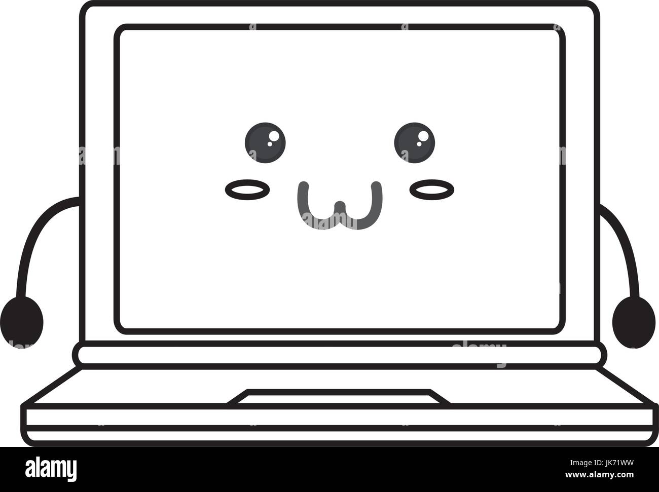 Cute laptop kawaii Stock Vector Image & Art - Alamy