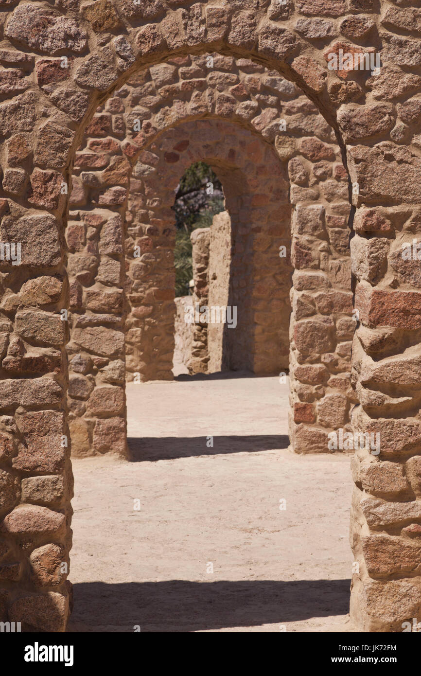 Jordan, Aqaba, Aqaba Fort, Ottoman fortress, archways Stock Photo