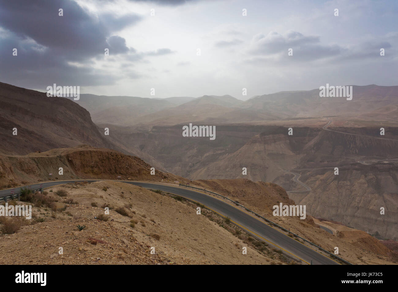 Jordan, The Dead Sea, Wadi Zarqa Ma-In, new road to Mukawir-Machaerus Stock Photo