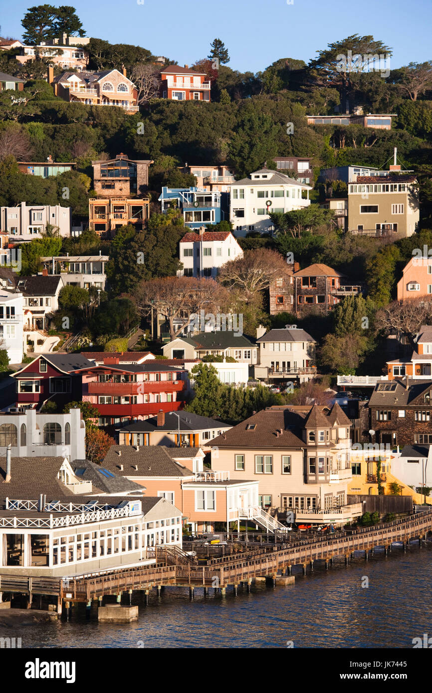 Usa California San Francisco Bay Area Marin County Sausalito Town View Morning Stock Photo Alamy