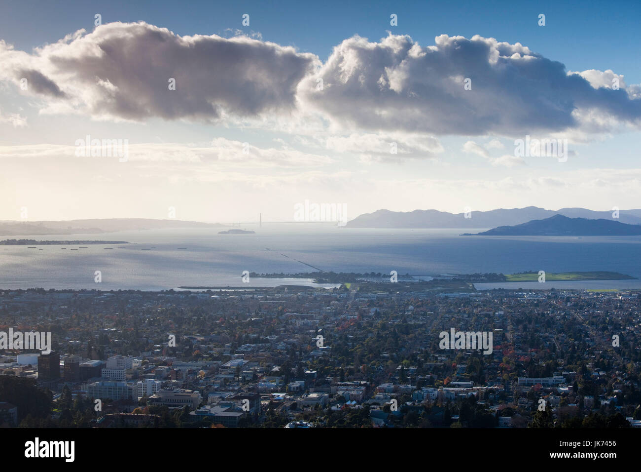 USA, California, San Francisco Bay Area, Berkeley, elevated city vew from Grizzly Peak Stock Photo