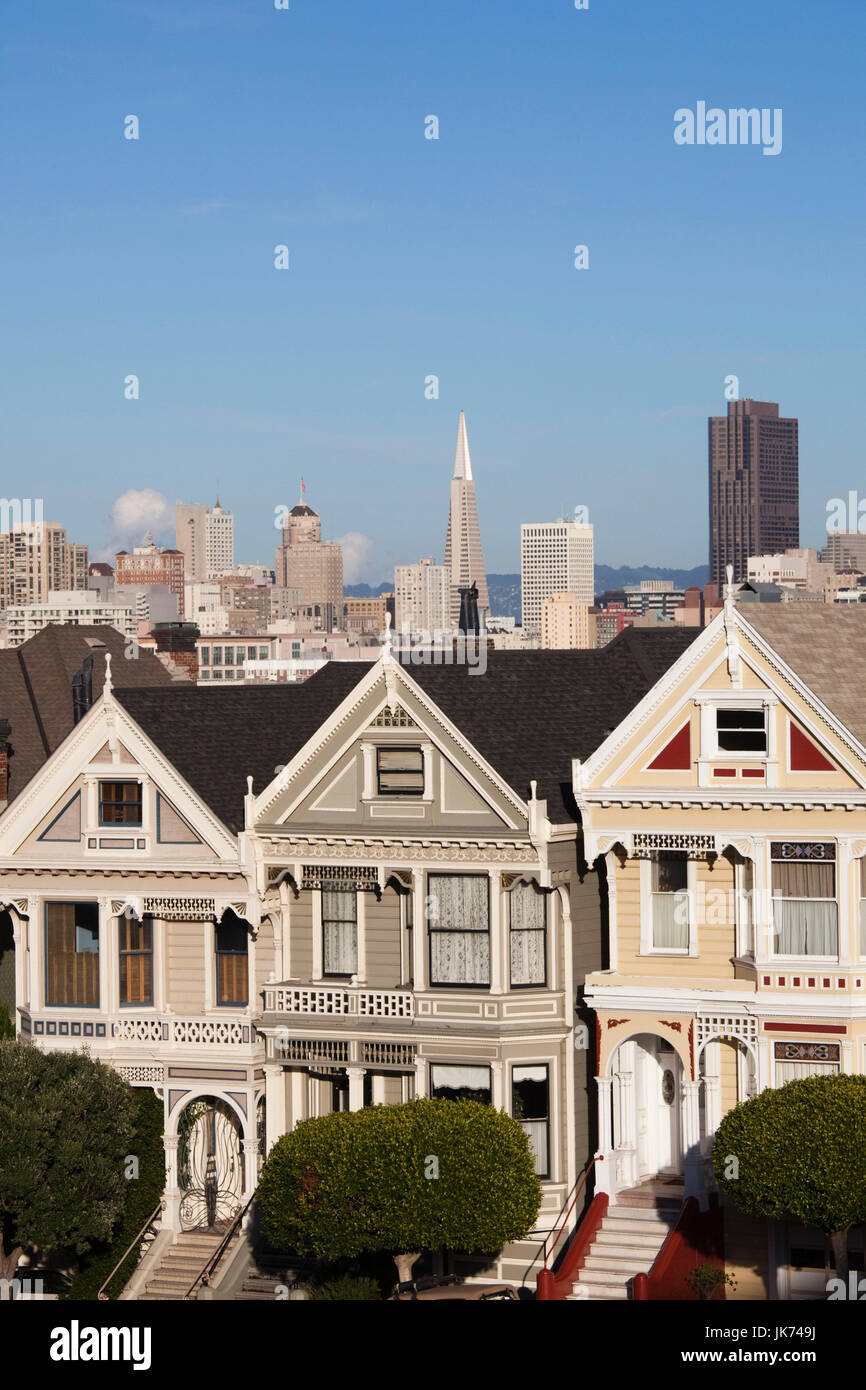 USA, California, San Francisco, The Haight, houses at Alamo Square Stock Photo