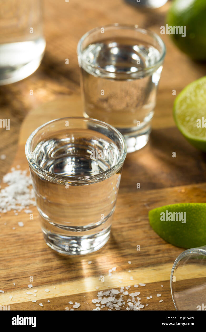 Alcohol Mezcal Tequila Shots with Lime and Salt Stock Photo Alamy