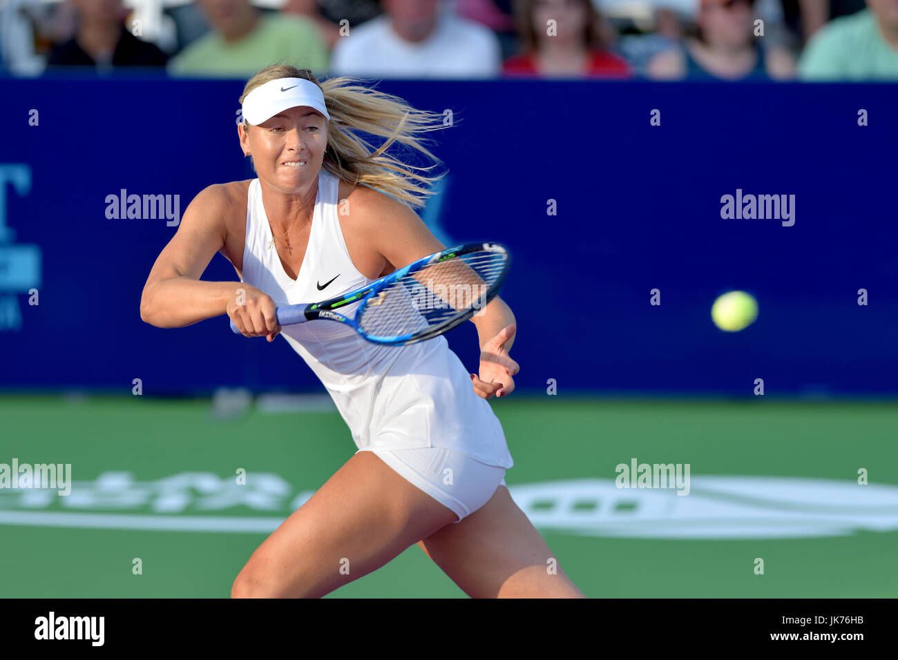 Maria Sharpova, comeback after drug ban suspension for meldonium, plays WTT tennis in San Diego, CA Stock Photo