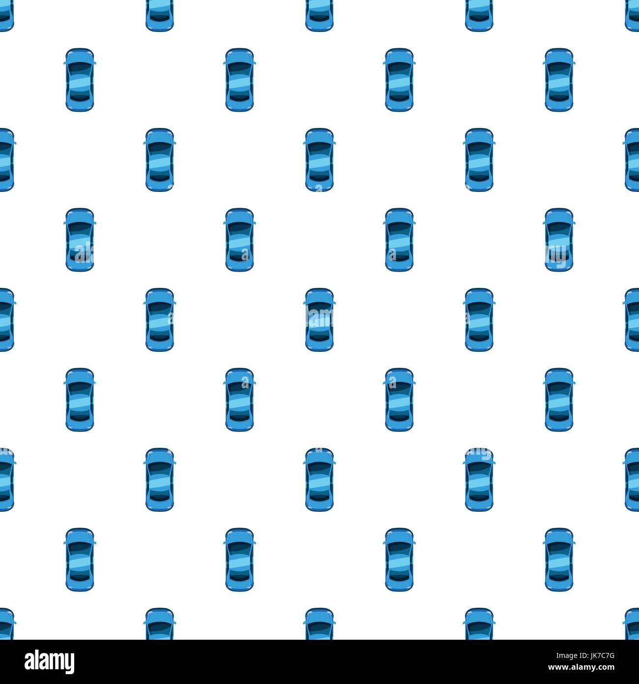 Blue car top view pattern seamless repeat in cartoon style vector ...