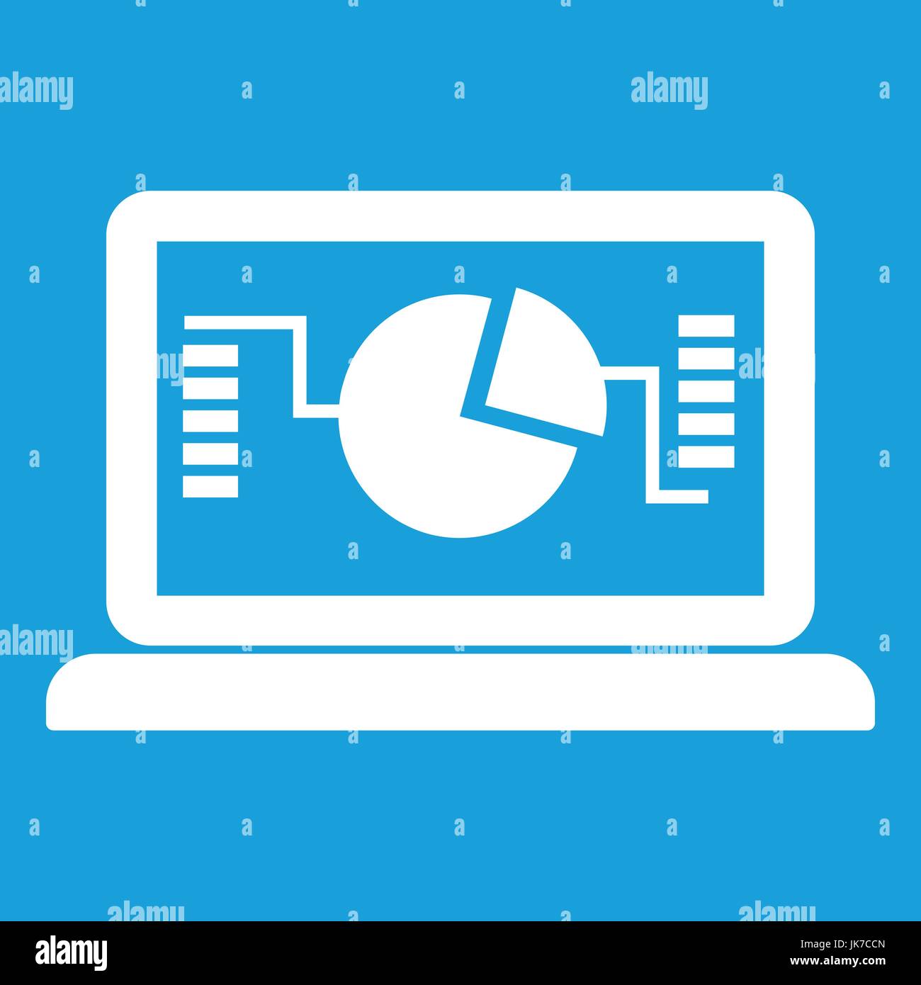Laptop with business graph icon white Stock Vector Image & Art - Alamy