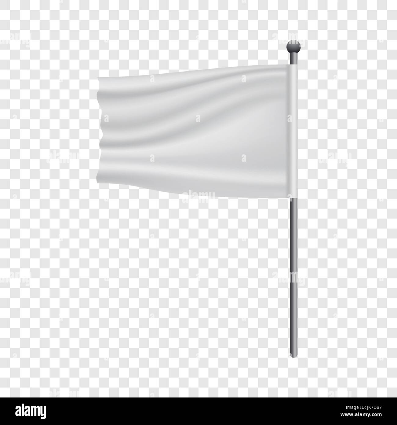 White flag on flagpole mockup, realistic style Stock Vector Image & Art
