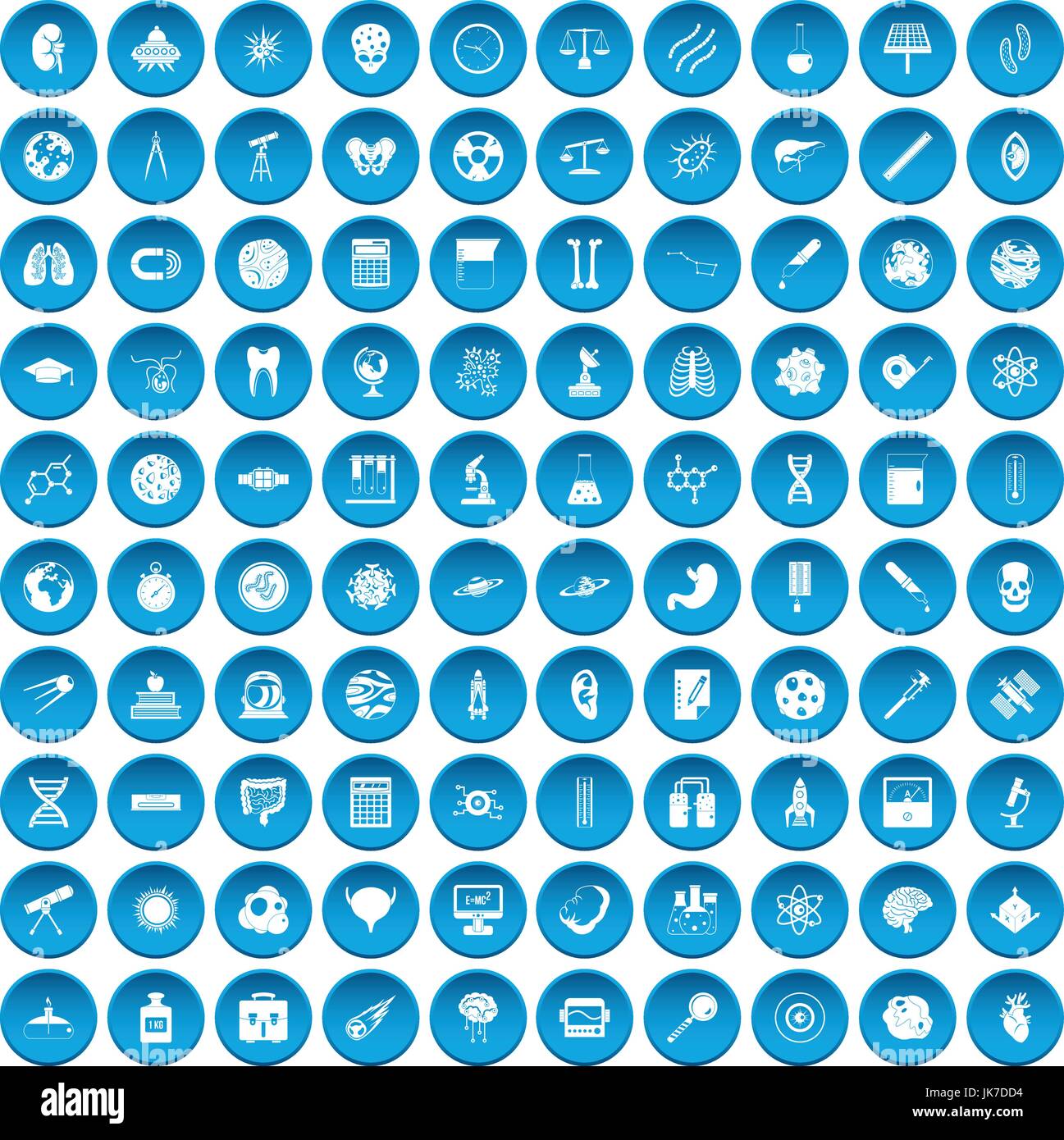 100 science icons set blue Stock Vector Image & Art - Alamy