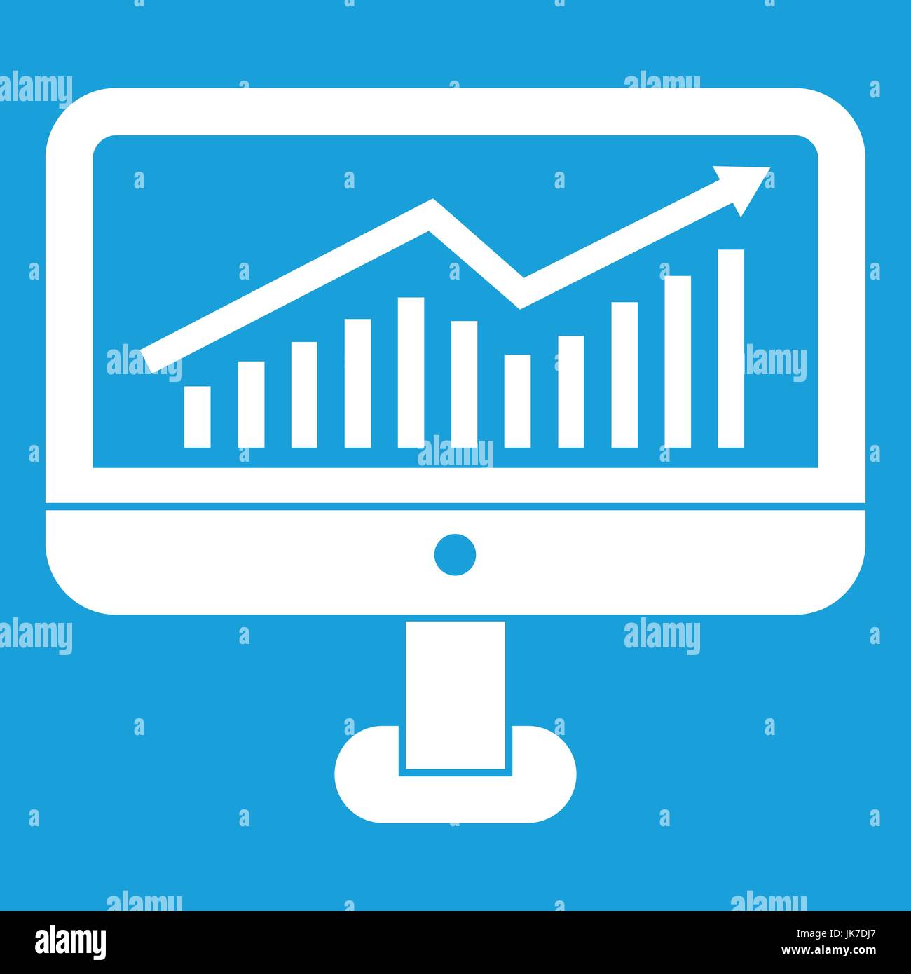 Growth graph on the computer monitor icon white Stock Vector Image ...