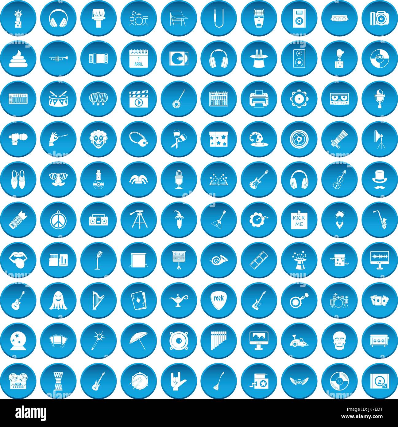 100 show business icons set blue Stock Vector Image & Art - Alamy