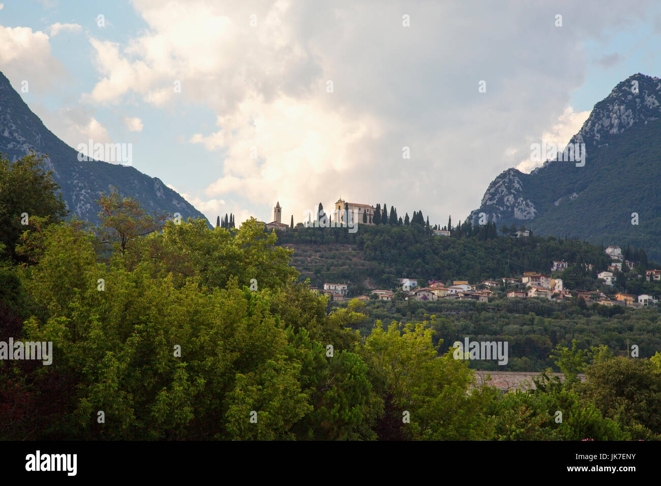 Church on a hill under cloudy sky Stock Photo - Alamy