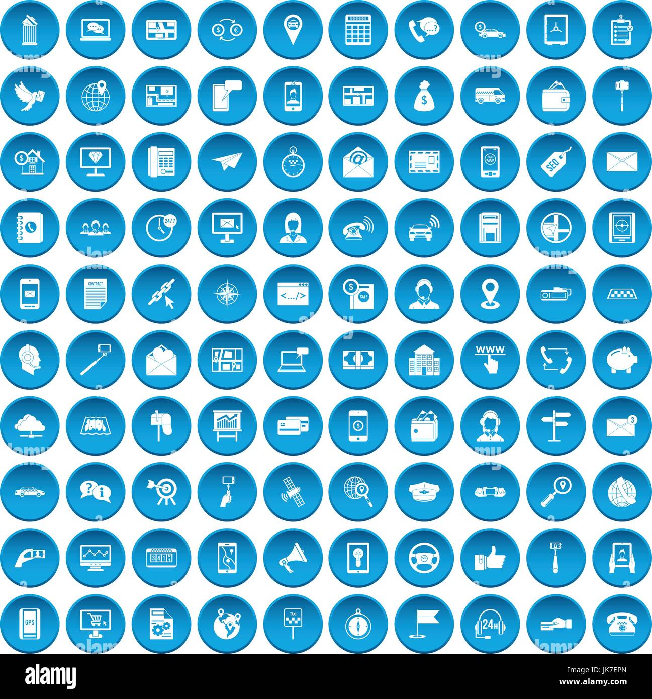 100 smartphone icons set blue Stock Vector Image & Art - Alamy