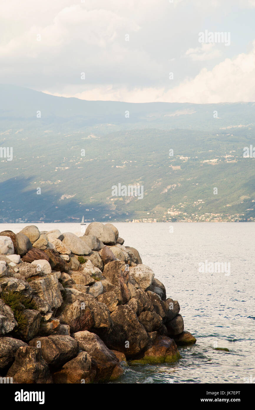 Lake View With Rocks Rocks on the lake view, vertical image Stock Photo - Alamy