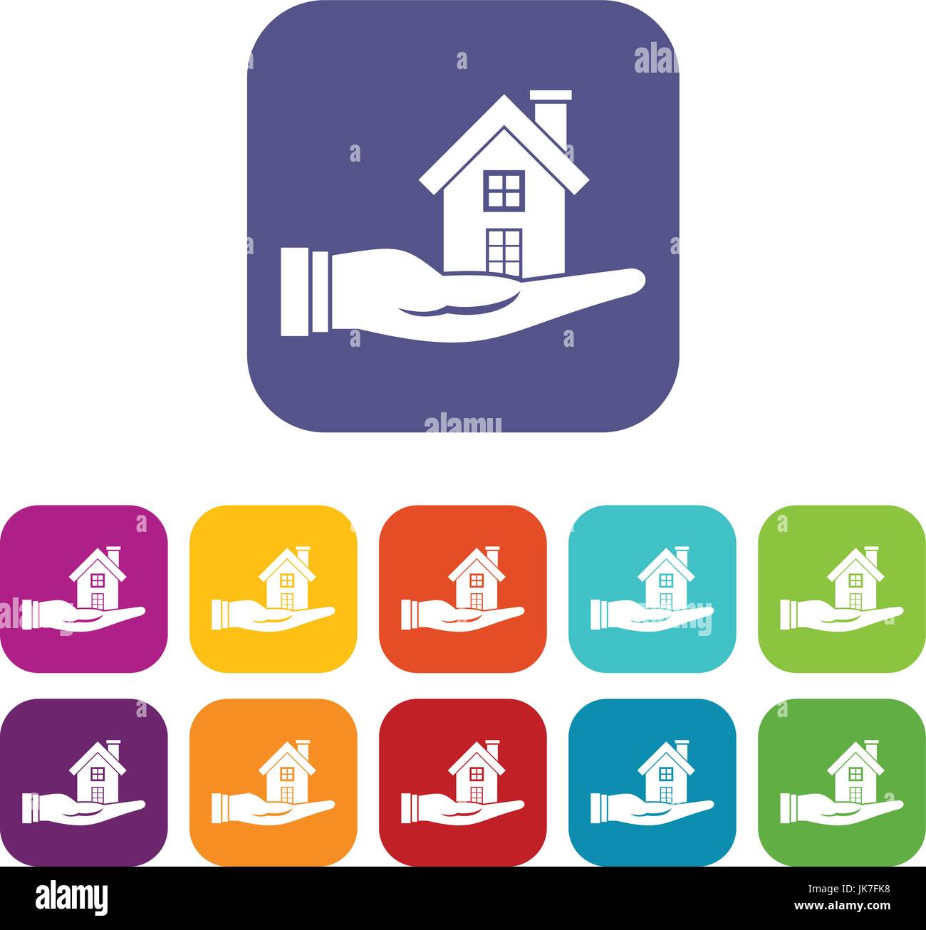 House in hand icons set Stock Vector Image & Art - Alamy