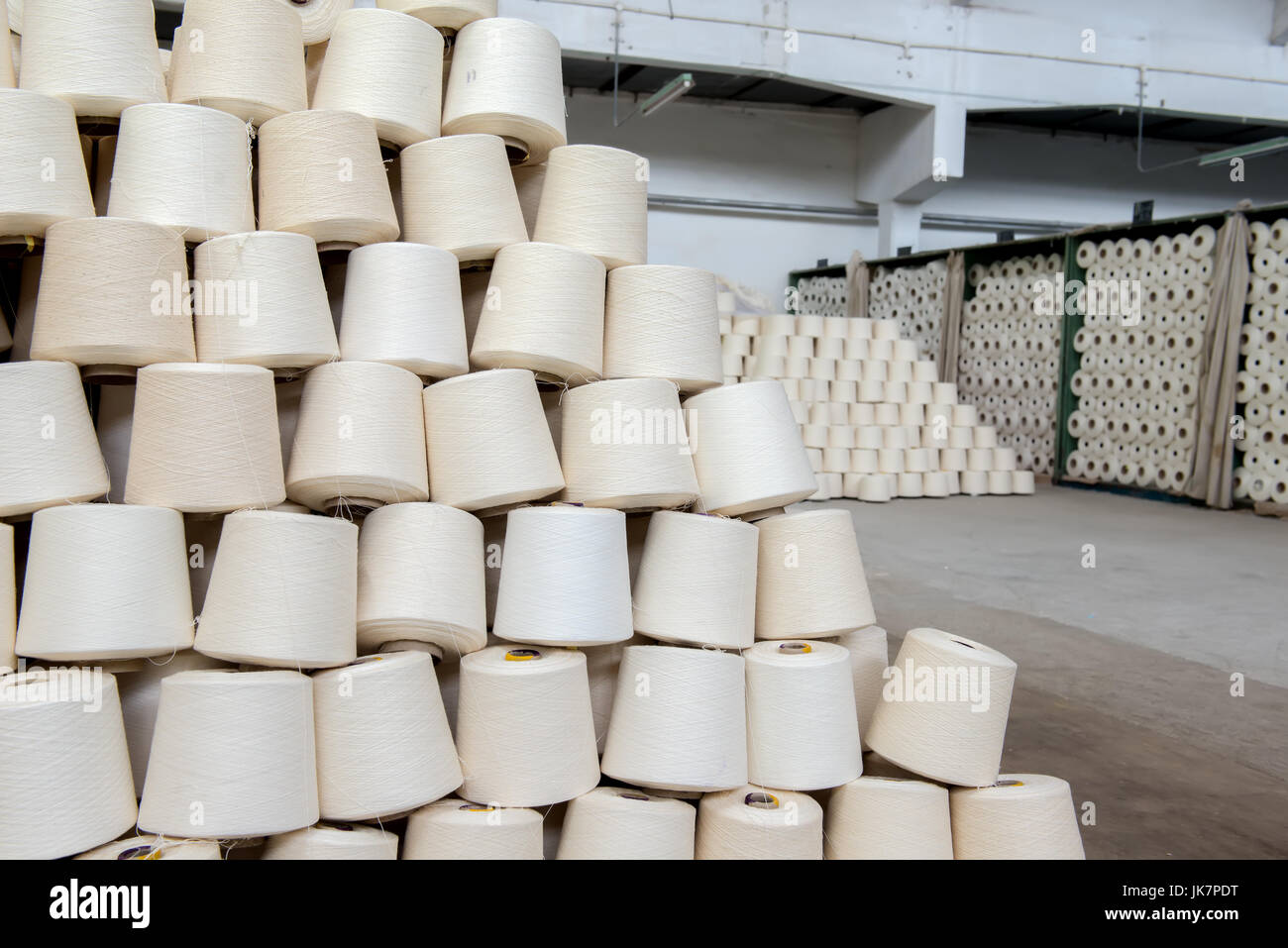 a pile of cotton yarn in the warehouse Stock Photo Alamy