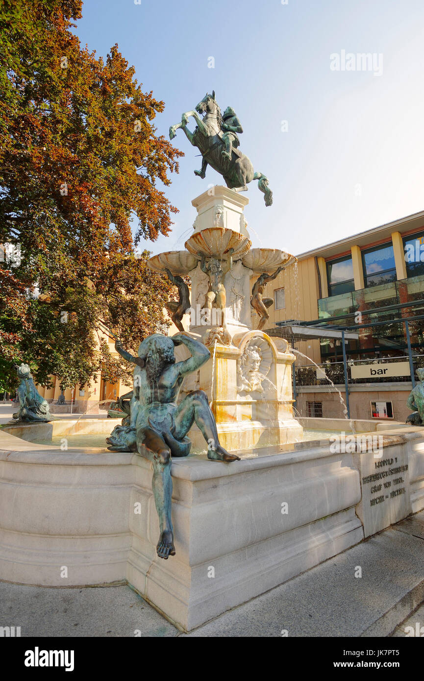 Leopold's fountain, Innsbruck, Tyrol, Austria | Leopoldsbrunnen, Innsbruck, Tirol, Oesterreich Stock Photo