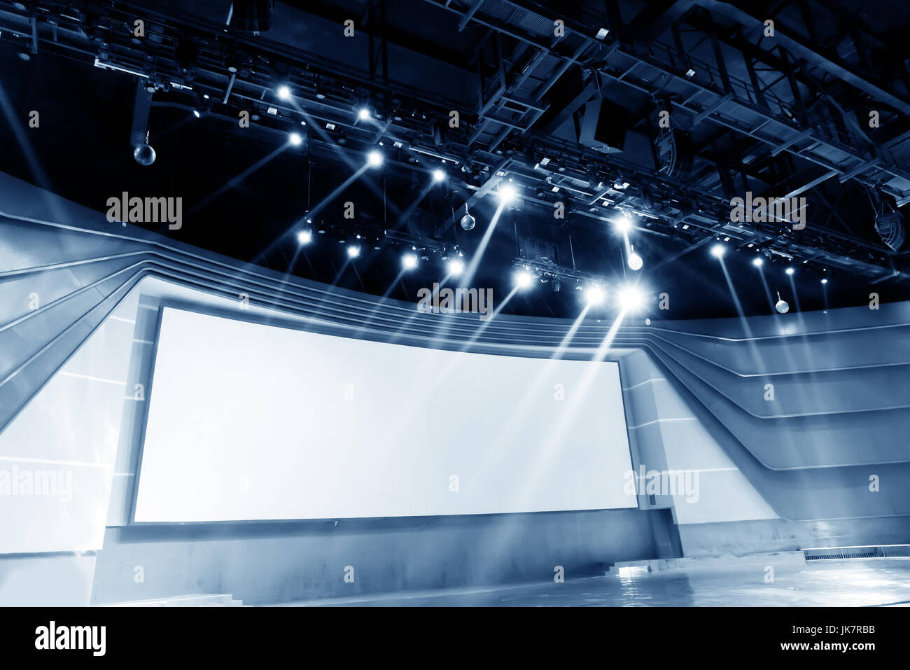 Stage spotlight and led screen, blue tone map Stock Photo Alamy