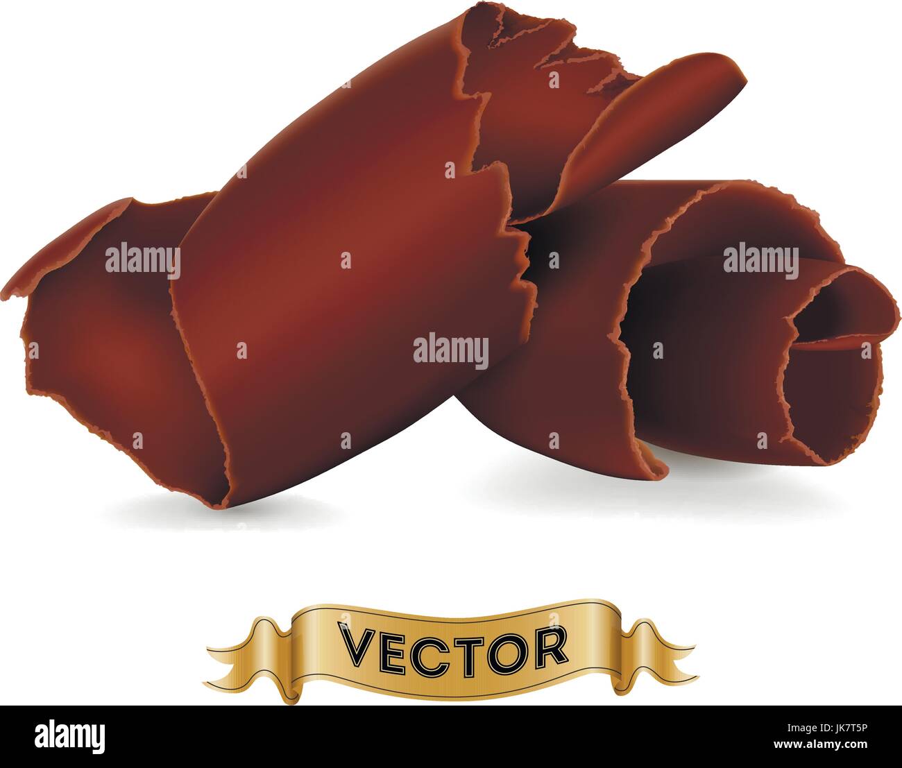 Chocolate shavings on white background. Realistic style vector illustration Stock Vector