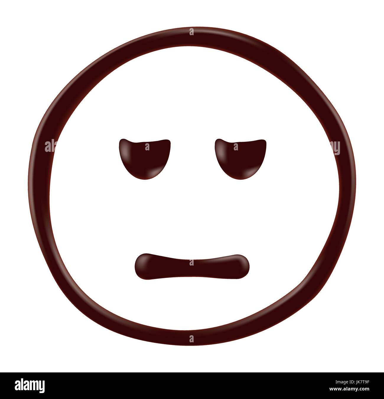Chocolate smiley face on white background, realistic vector