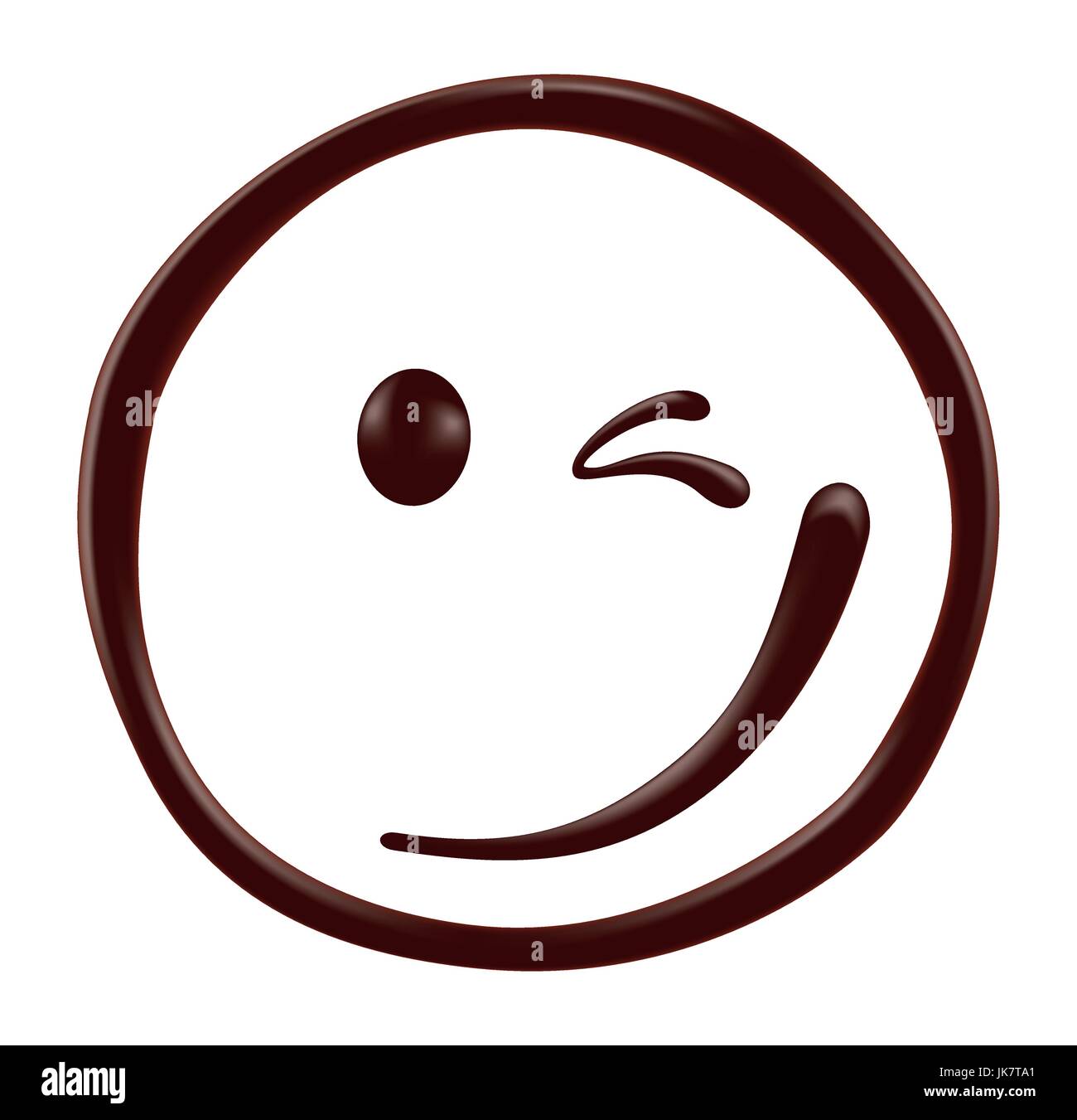 Chocolate smiley face on white background, realistic vector