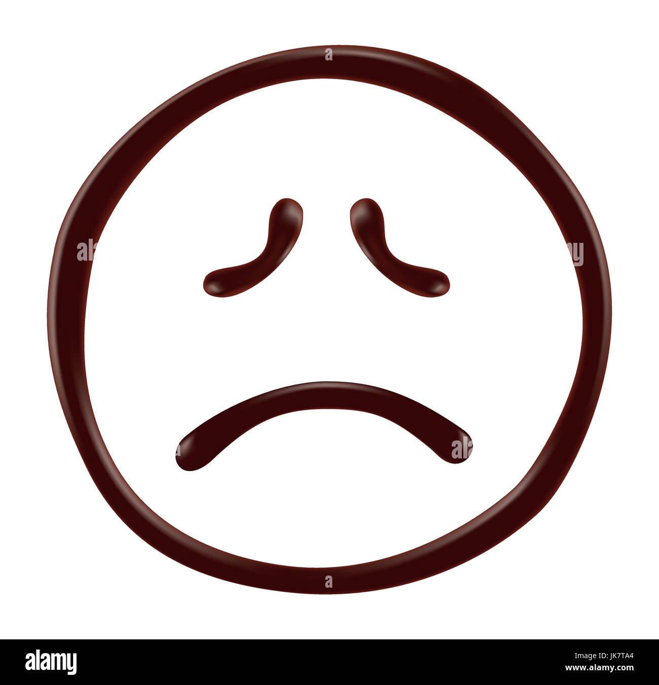 Chocolate smiley face on white background, realistic vector