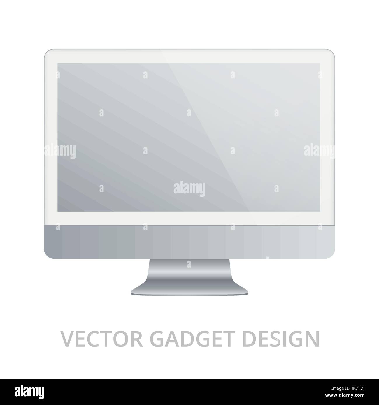 Computer monitor on white background. Realistic vector illustration, for graphic and web design Stock Vector