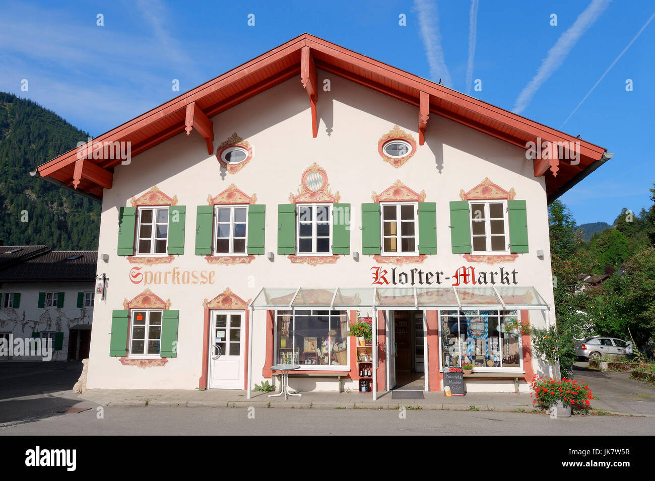 Shop 'Kloster-Markt', Ettal, Bavaria, Germany / monastery market | Geschaeft 'Kloster-Markt', Ettal, Bayern, Deutschland Stock Photo