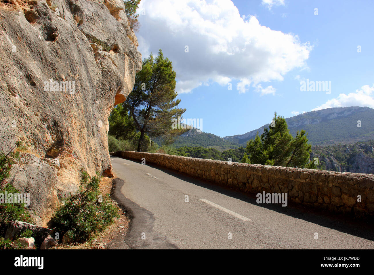 Mallorca, Tramuntana, serpentine road Stock Photo