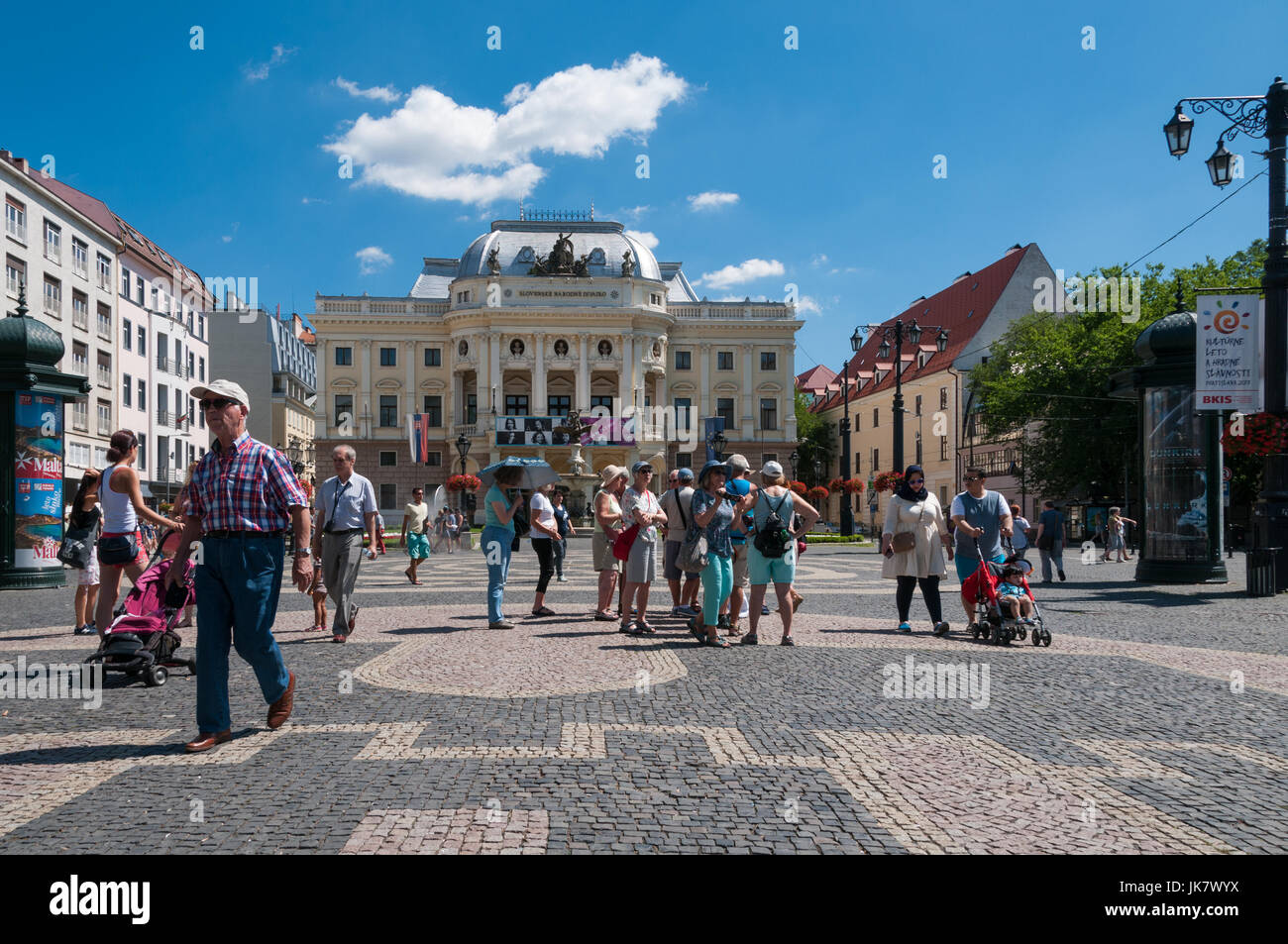 View of the National Theatre and Hviezdoslavovo square, Bratislava, Slovakia Stock Photo