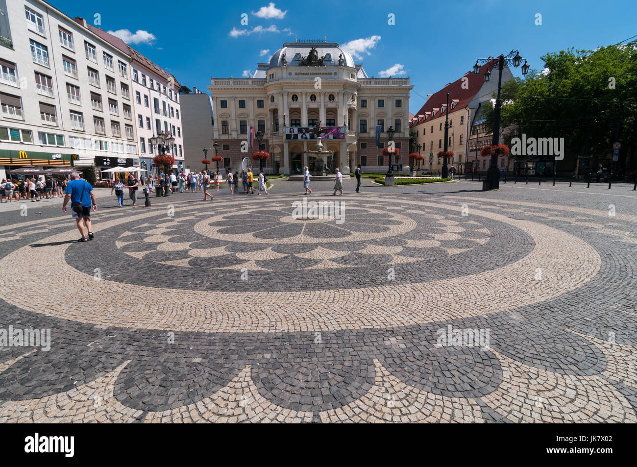 View of the National Theatre and Hviezdoslavovo square, Bratislava, Slovakia Stock Photo