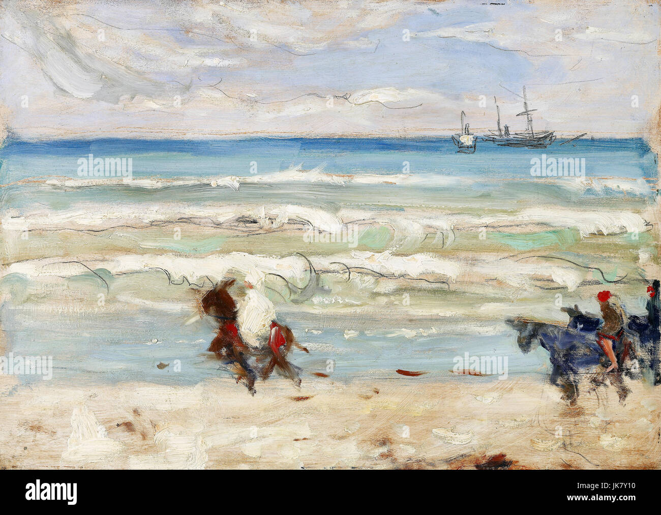 James Wilson Morrice, Beach Scene, Tangier 1906-1916 Oil and graphite on panel. Art Gallery of Ontario, Canada. Stock Photo