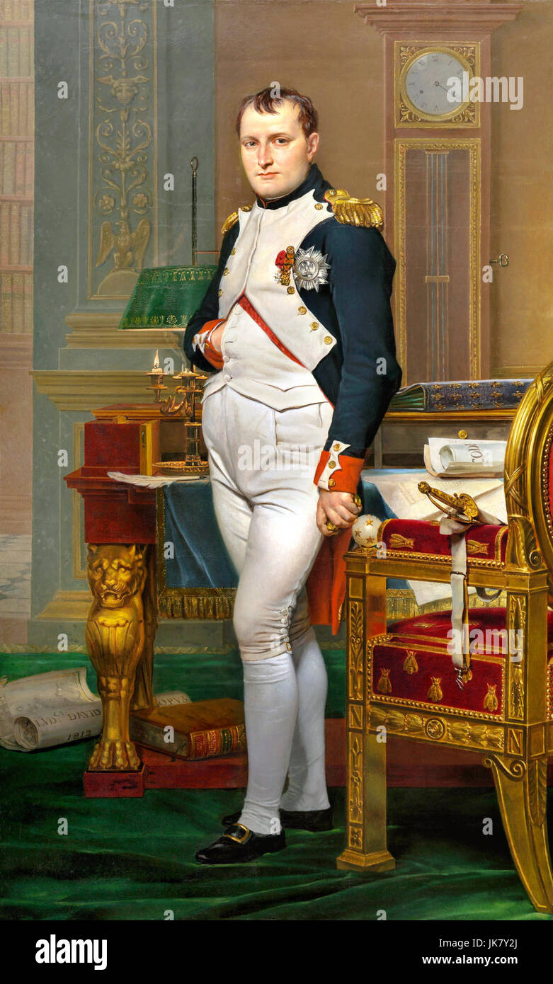 Jacques-Louis David, The Emperor Napoleon in His Study at the Tuileries 1812 Oil on canvas. National Gallery of Art, Washington, D.C., USA. Stock Photo