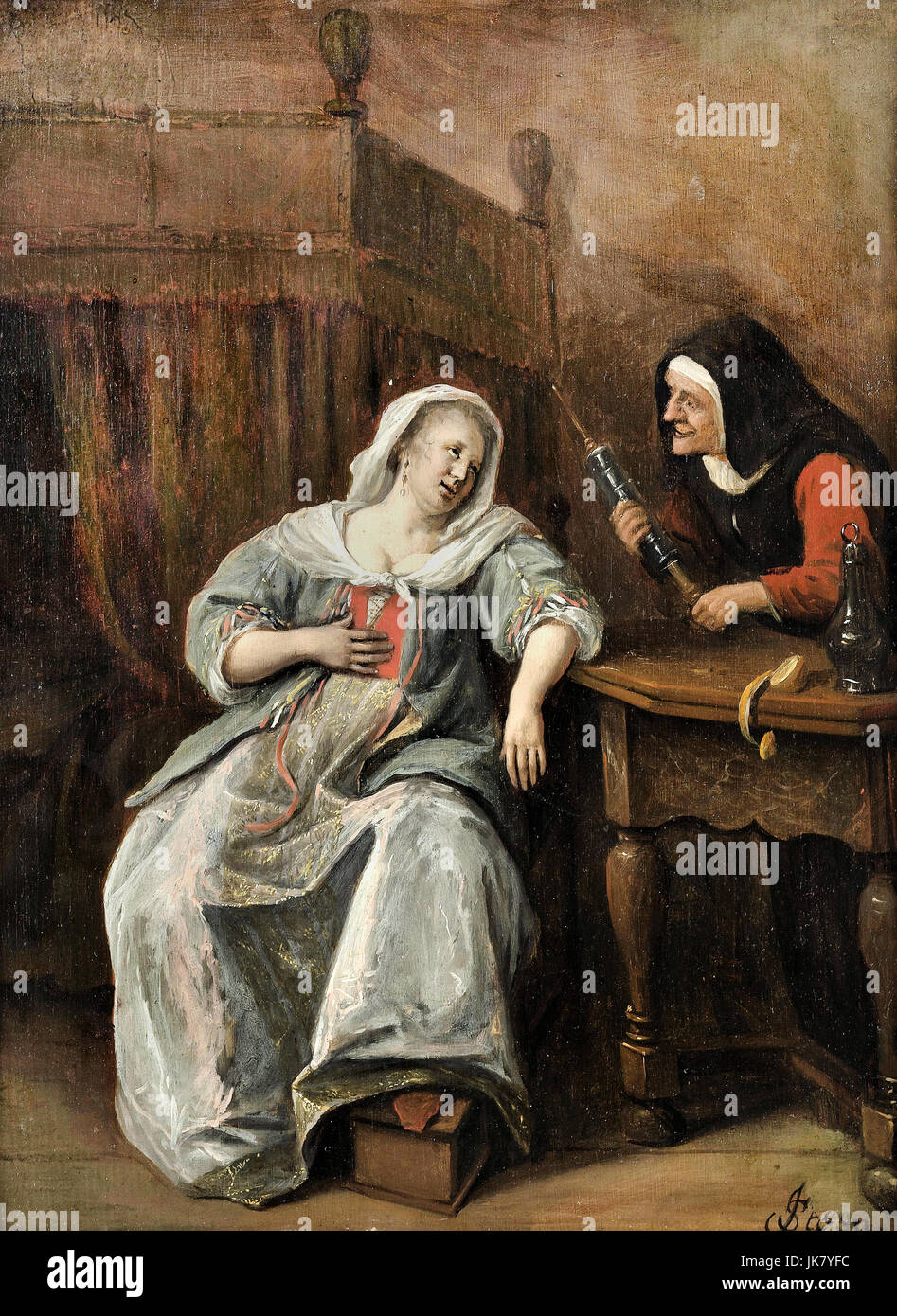 Jan Steen, The Sick Woman. Circa 1660-1670. Oil on panel. Museum Boijmans Van Beuningen, Rotterdam, Netherlands. Stock Photo