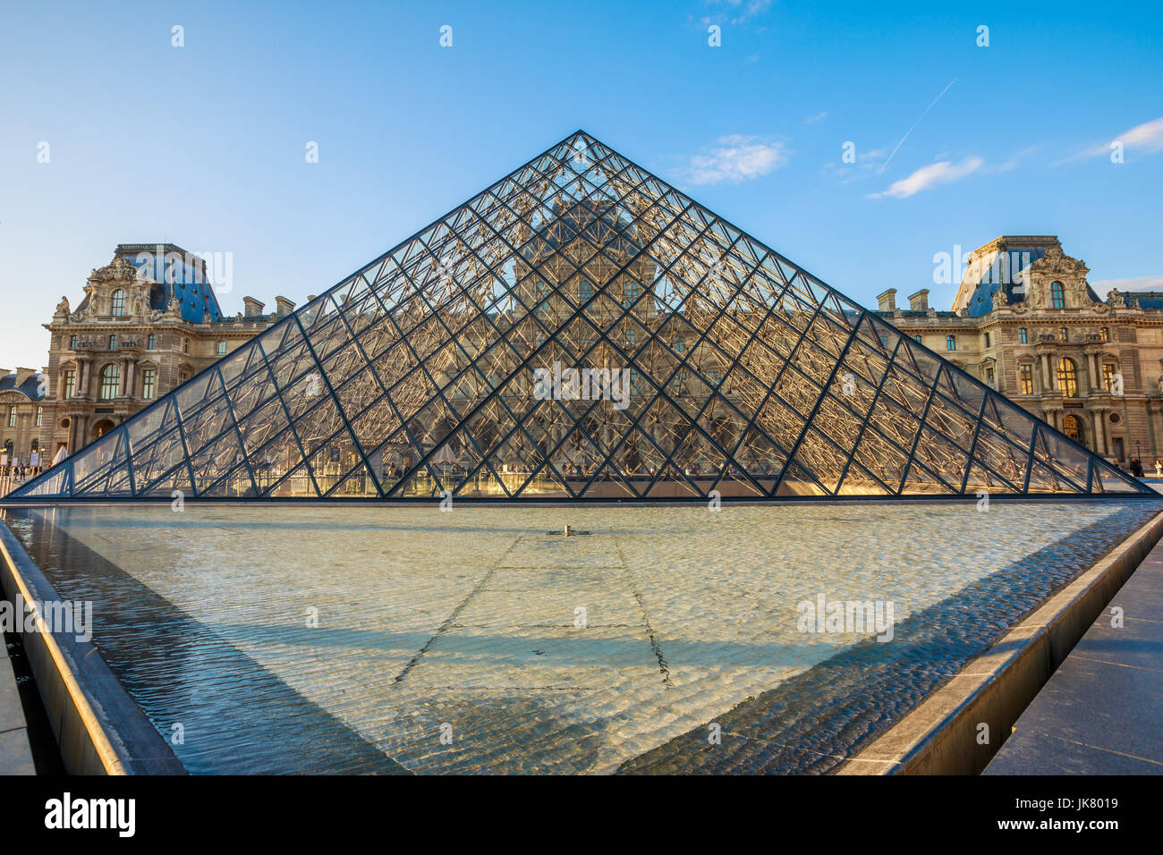 Louvre Museum pyramid Stock Photo