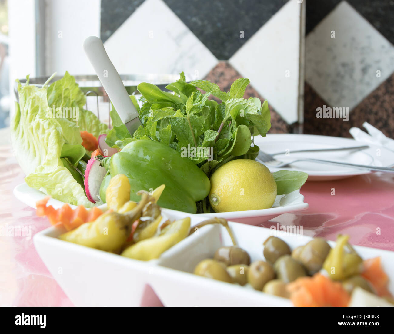 Lebanese vegetables olives recipe Stock Photo Alamy
