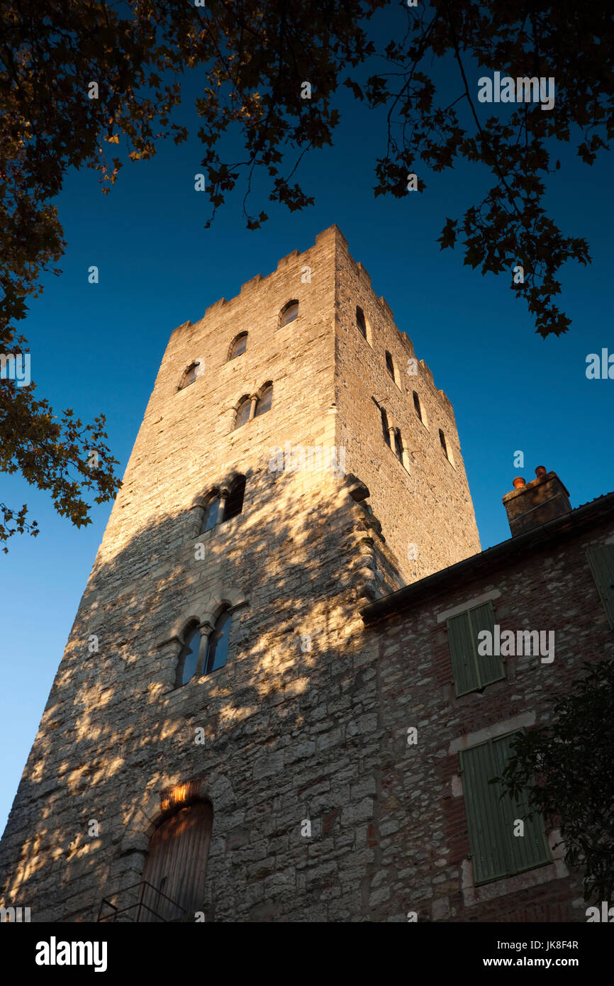 France, Midi-Pyrenees Region, Lot Department, Cahors, Pope John XXII tower, tallest town building Stock Photo