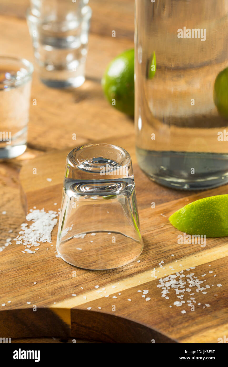 Alcohol Mezcal Tequila Shots with Lime and Salt Stock Photo Alamy