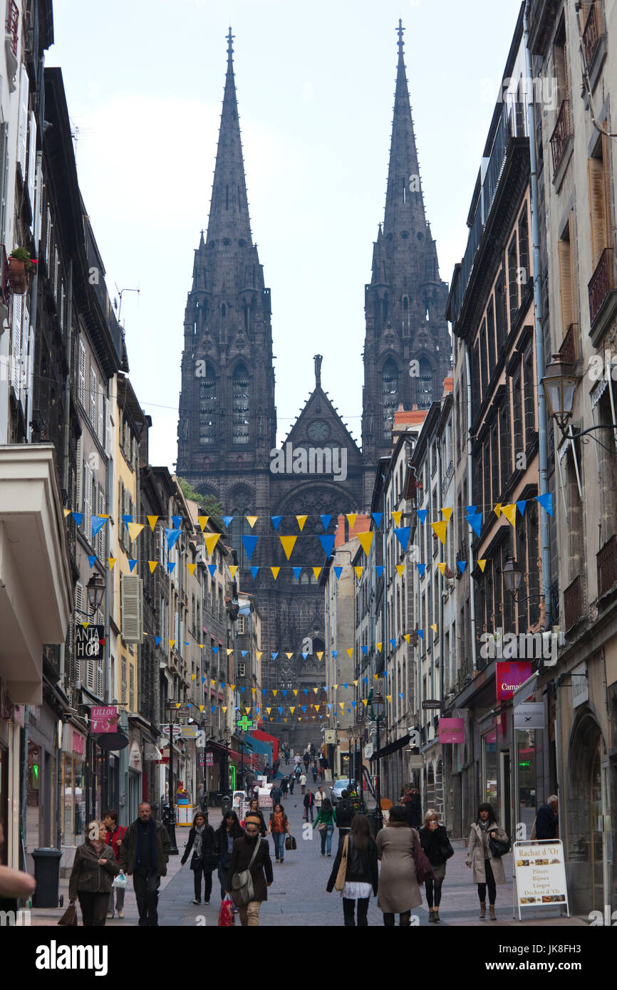 France, Puy-de-Dome Department, Auvergne Region, Clermont-Ferrand, Cathedrale-Notre-Dame, exterior Stock Photo