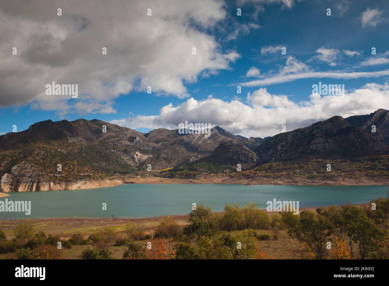 Spain, Castilla y Leon Region, Leon Province, Mirantes, landscape by the Embalse de los Barrios de Luna reservoir Stock Photo