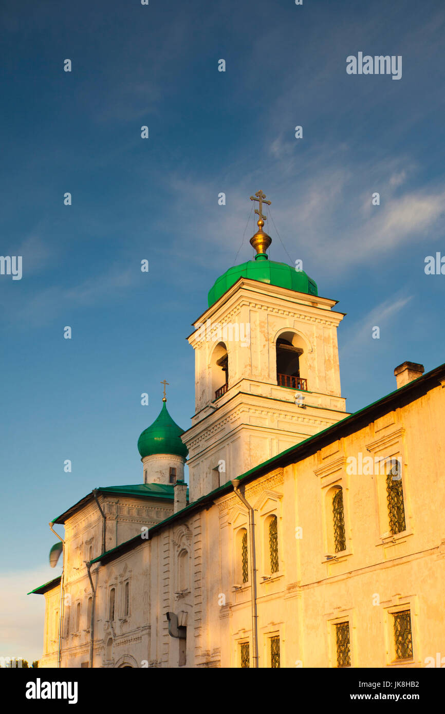 Russia, Pskovskaya Oblast, Pskov, Mirozhsky Monastery, sunset Stock Photo