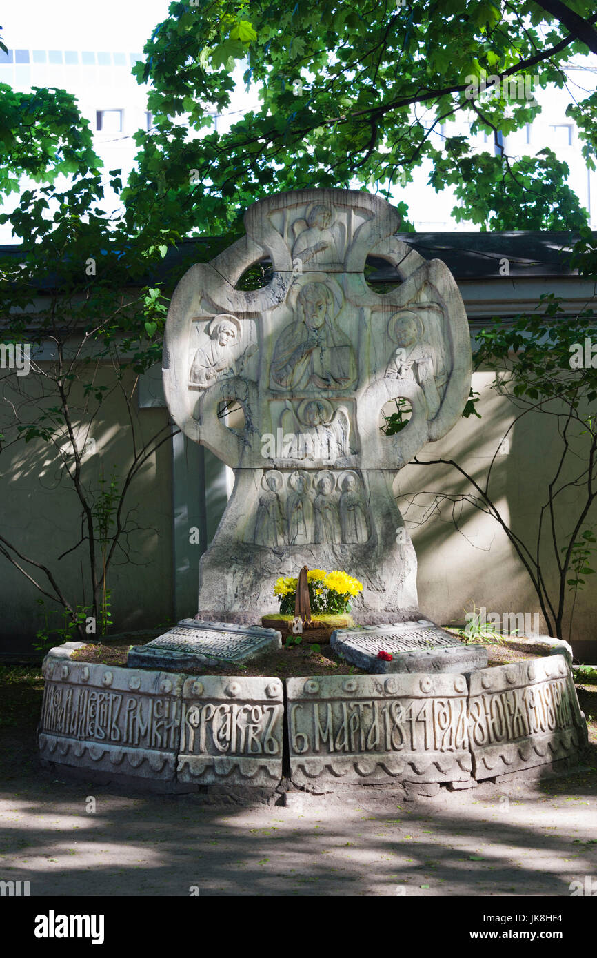 Russia, Saint Petersburg, Vosstaniya, Tikhvin Cemetery, grave of Nikolai Rimsky-Korsakov, composer Stock Photo