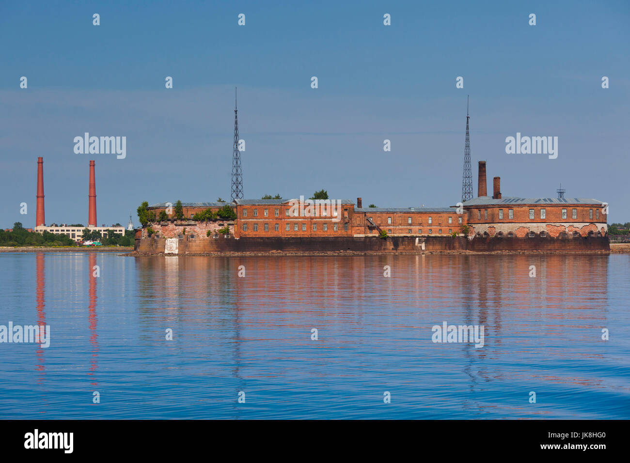 Russia, Saint Petersburg, Kronshtadt, Czar Peter the Greats Naval fortress town, Gulf of Finland, Fort Kronshlot Stock Photo