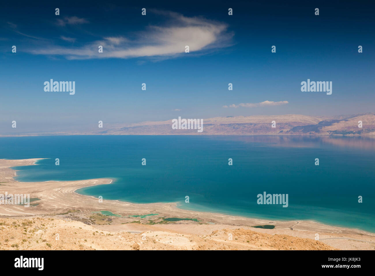 Israel, Dead Sea, Metzoke Dragot, elevated view of the Dead Sea Stock ...