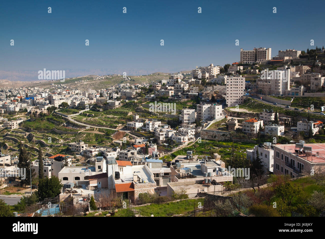 Elevated town view from manger street hires stock photography and