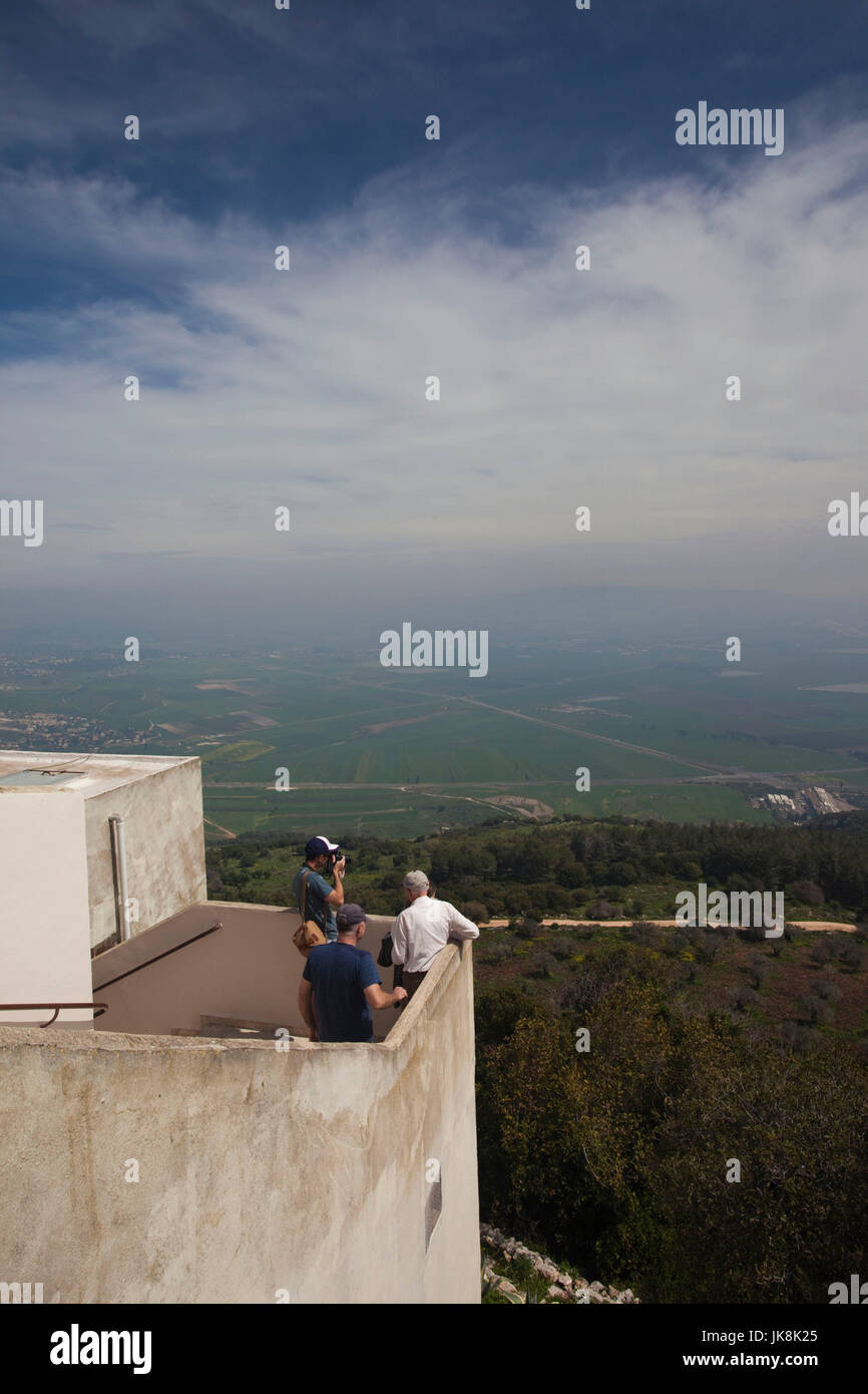 Israel, North Coast, Daliyat al-Karmel, Carmelite Monastery of Saint Elijah, elevated view above the Jezreel Valley, NR Stock Photo